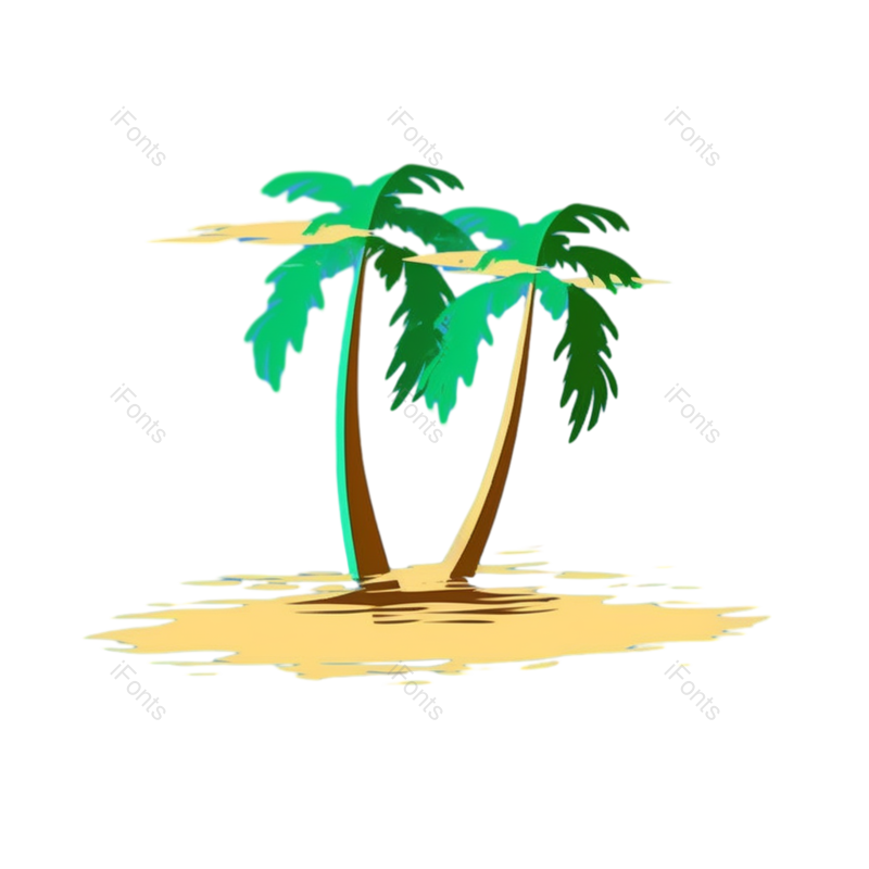 叶子图片,海洋元素,旅游图标PNG,度假免抠素材